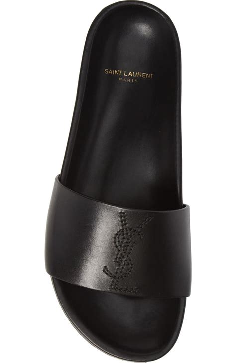 ysl jimmy logo slide|Shop Saint Laurent Jimmy Leather Slides .